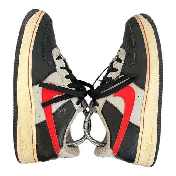 Nike Air Force 1 LV8 EMB (GS) Black Red Gray Sneakers Youth 7 - Picture 5 of 9